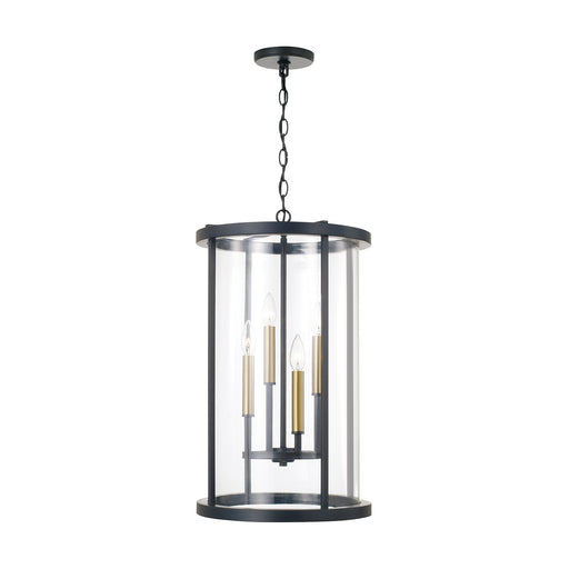 Davis Four Light Pendant Espresso and Brass