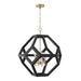 Capital Lighting - 358441KM - Four Light Pendant - Geo - Flat Black and Matte Brass