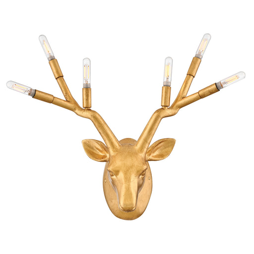 Stag LED Wall Sconce Distressed Brass