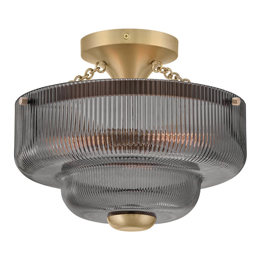 Adella LED Semi-Flush Mount Lacquered Brass