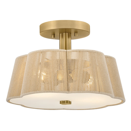 Sasha LED Semi-Flush Mount Lacquered Brass