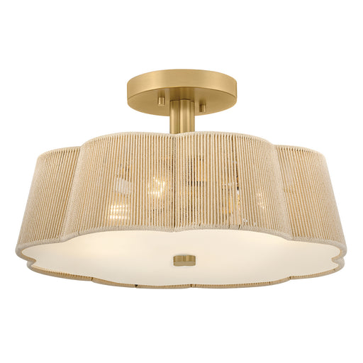 Sasha LED Semi-Flush Mount Lacquered Brass
