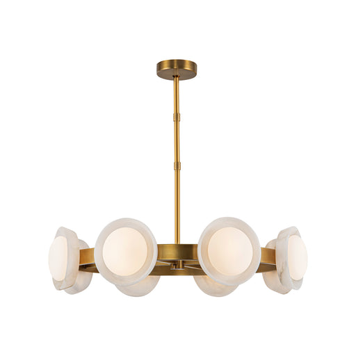 Alora - CH320837VBAR-UNV - LED Chandelier - Alonso - Vintage Brass/Alabaster