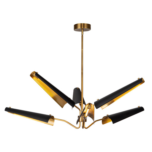 Alora - CH347646MBVB-UNV - LED Chandelier - Osorio - Matte Black/Vintage Brass