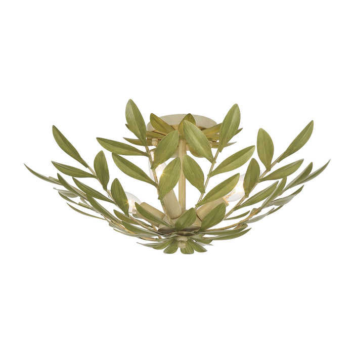 Crystorama - 560-CT - Four Light Semi Flush Mount - Broche - Champagne Green Tea