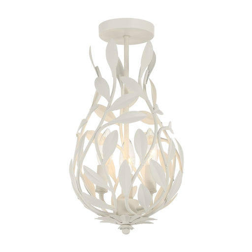 Broche Three Light Semi Flush Mount Matte White