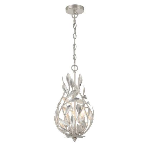 Broche Three Light Chandelier Antique Silver