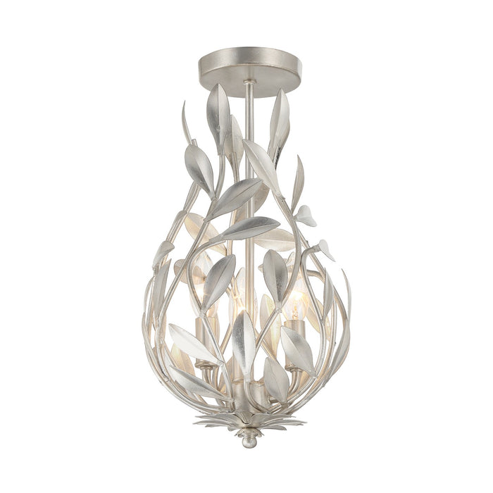 Crystorama - 565-SA_CEILING - Three Light Semi Flush Mount - Broche - Antique Silver
