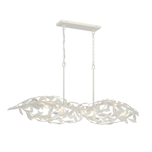 Crystorama - 567-MT - Six Light Linear Chandelier - Broche - Matte White
