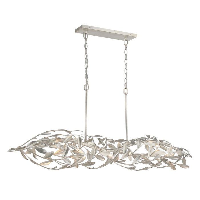 Crystorama - 567-SA - Six Light Linear Chandelier - Broche - Antique Silver