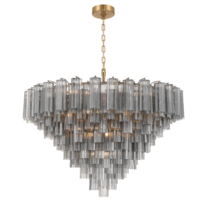 Crystorama - ADD-327-AG-SM - 28 Light Chandelier - Addis - Aged Brass