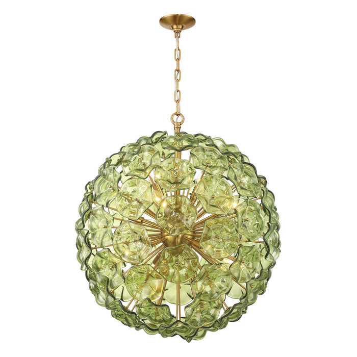 Crystorama - ESM-4009-AG-GR - 12 Light Chandelier - Esme - Aged Brass