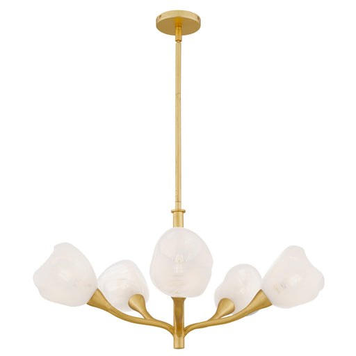 Adelyn Five Light Chandelier Gold Leaf