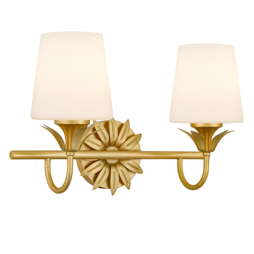 Dorothea Two Light Vanity Gold Leaf