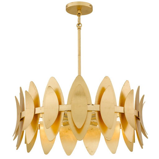 Hayley Six Light Pendant Gold Leaf