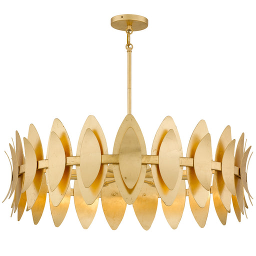 Hayley Six Light Pendant Gold Leaf