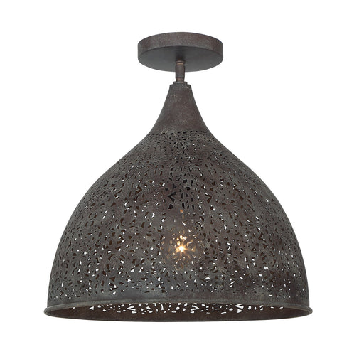 Jasmine One Light Semi Flush Mount Forged Bronze