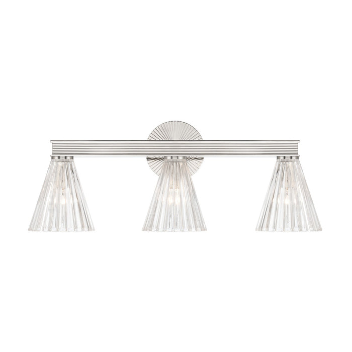 Crystorama - LOT-703-PN - Three Light Bath - Lotus - Polished Nickel