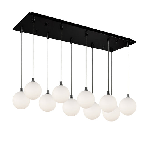 Bolla LED Pendant Black/Opal Glass