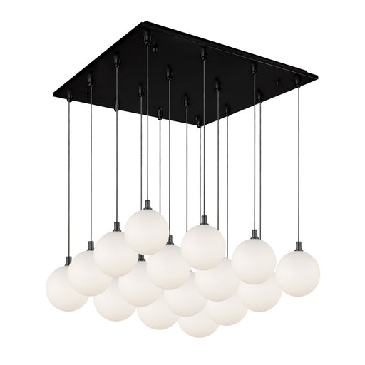 Bolla LED Pendant Black/Opal Glass