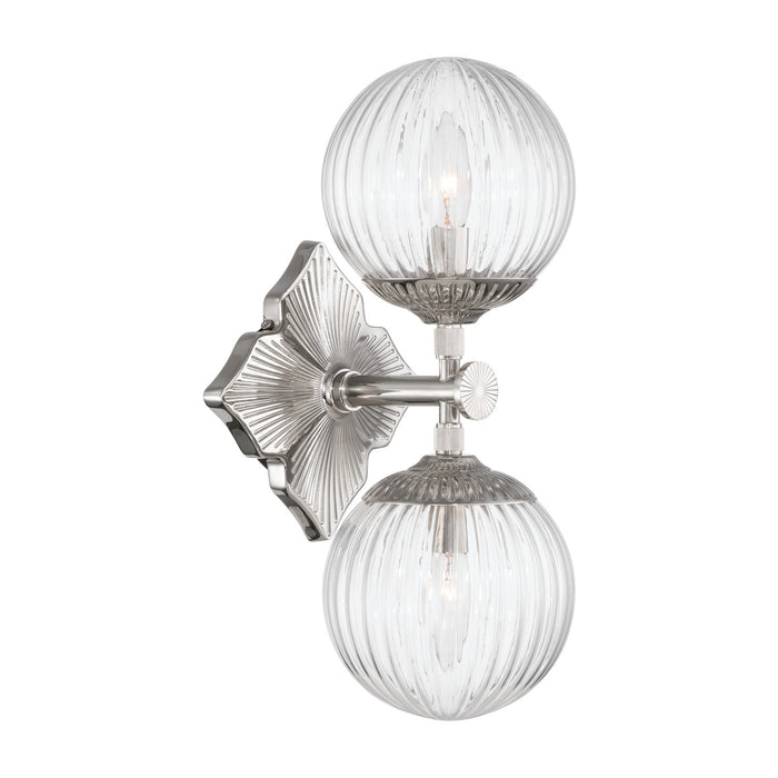 Crystorama - ORY-1002-PN-CL - Two Light Wall Sconce - Orly - Polished Nickel