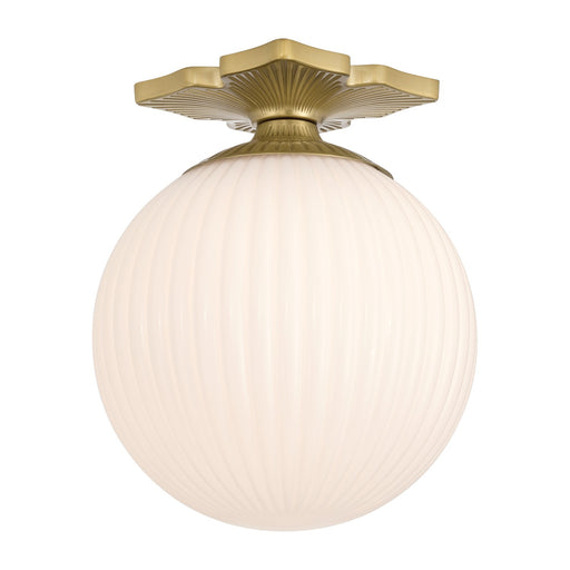 Orly One Light Semi Flush Mount Aged Brass