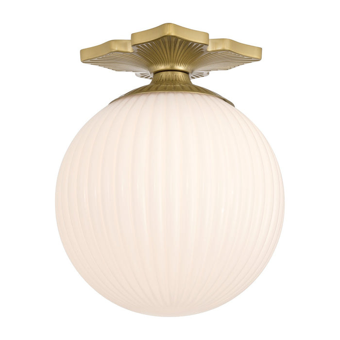 Crystorama - ORY-1003-AG-WH - One Light Semi Flush Mount - Orly - Aged Brass