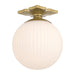 Crystorama - ORY-1003-AG-WH - One Light Semi Flush Mount - Orly - Aged Brass