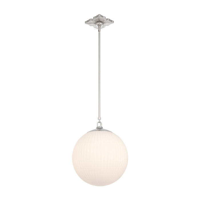 Crystorama - ORY-1007-PN-WH - One Light Pendant - Orly - Polished Nickel