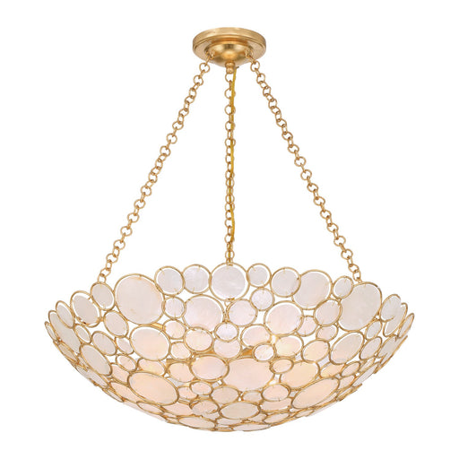 Palla Six Light Chandelier Antique Gold