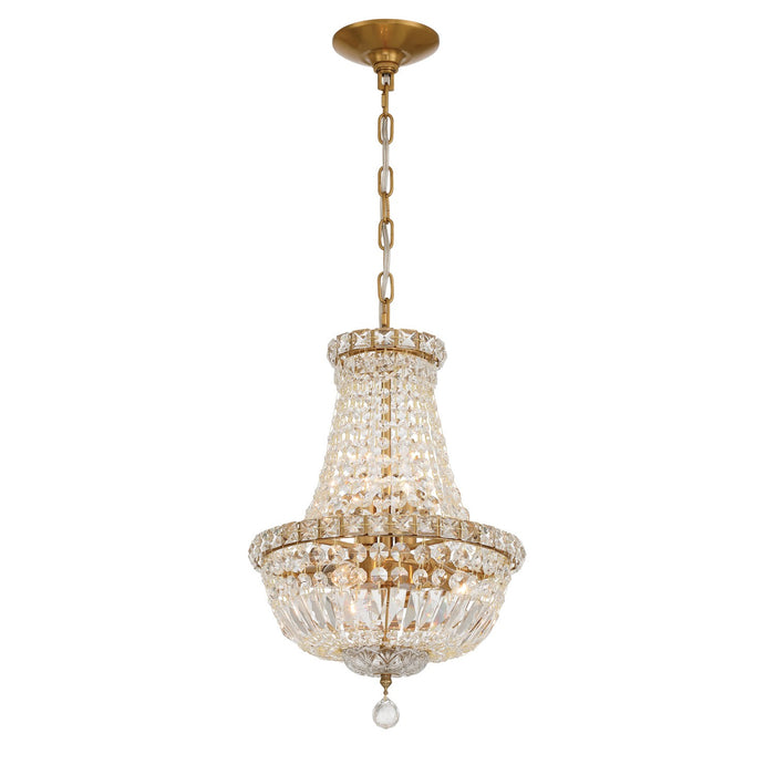 Crystorama - ROS-A1006-AG-CL-MWP - Five Light Chandelier - Roslyn - Aged Brass