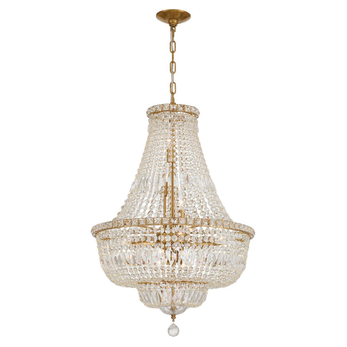 Crystorama - ROS-A1009-AG-CL-MWP - Nine Light Chandelier - Roslyn - Aged Brass