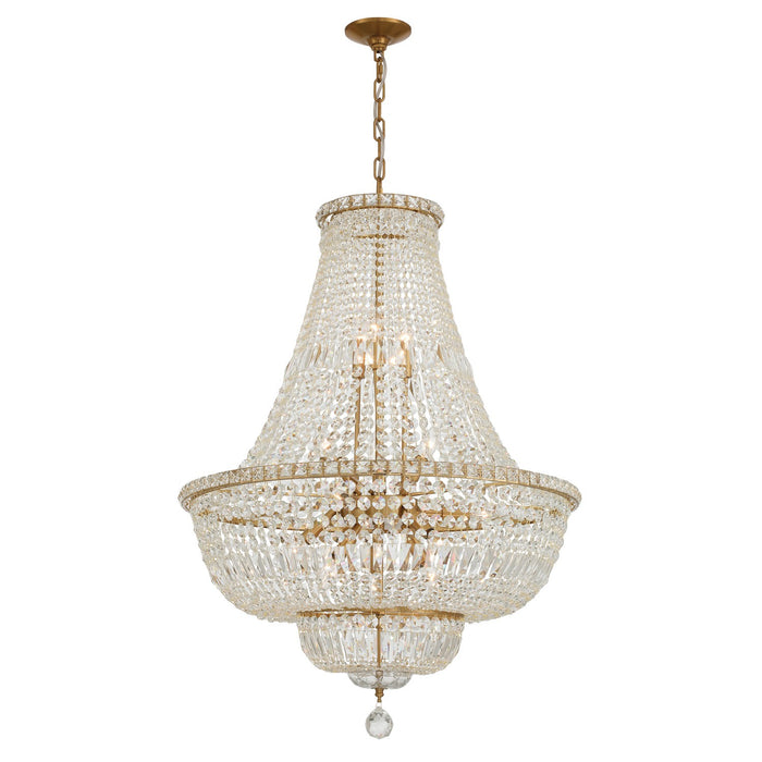 Crystorama - ROS-A1015-AG-CL-MWP - 15 Light Chandelier - Roslyn - Aged Brass