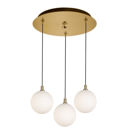 Bolla LED Pendant Brushed Gold/Opal Glass