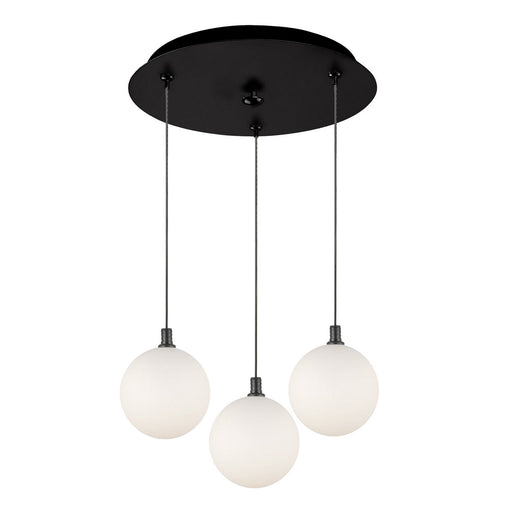 Bolla LED Pendant Black/Opal Glass