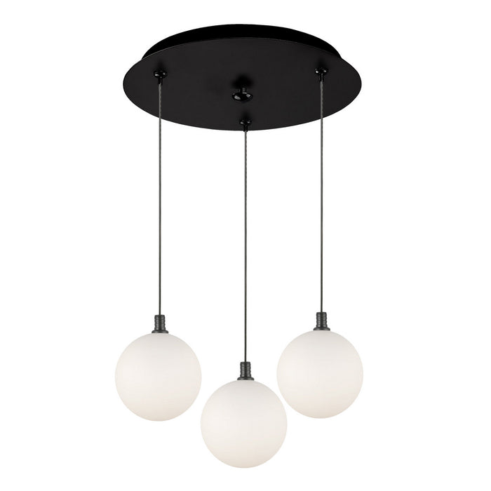 Kuzco Lighting - MP3106BKOP-03 - LED Pendant - Bolla - Black/Opal Glass