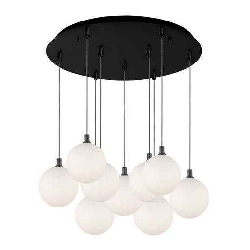 Bolla LED Pendant Black/Opal Glass