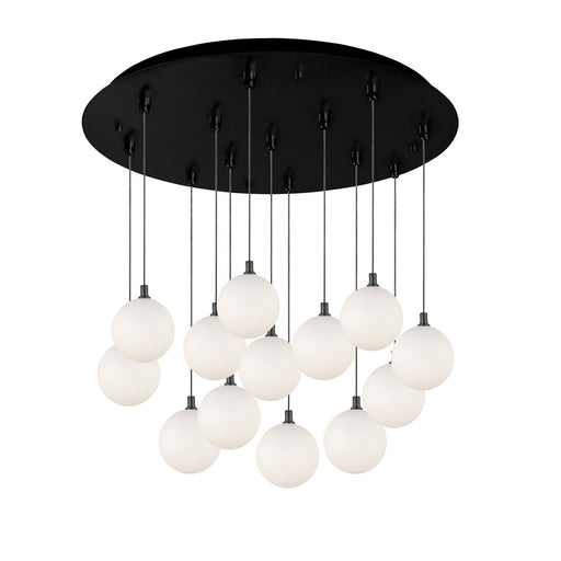 Bolla LED Pendant Black/Opal Glass
