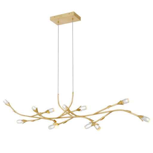 Cora LED Island Pendant Gold Leaf
