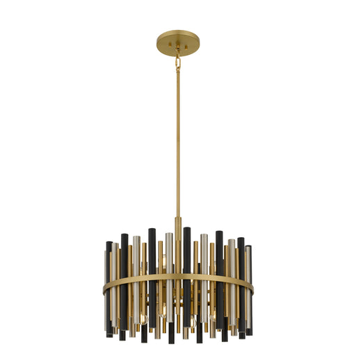Richards Eight Light Pendant Brushed Gold