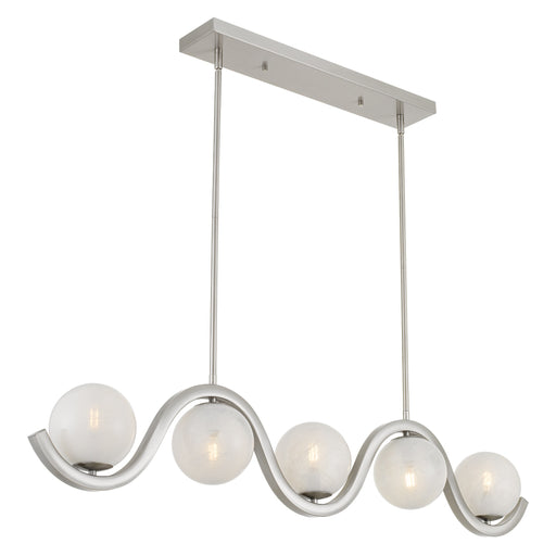 Spherical Five Light Island Pendant Brushed Nickel