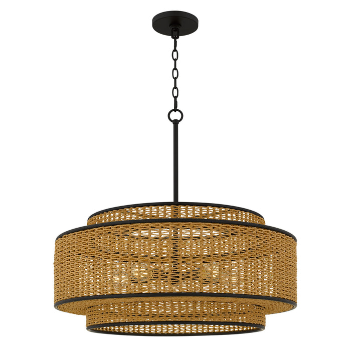 Quoizel - TET2830MBK - Five Light Pendant - Teton - Matte Black
