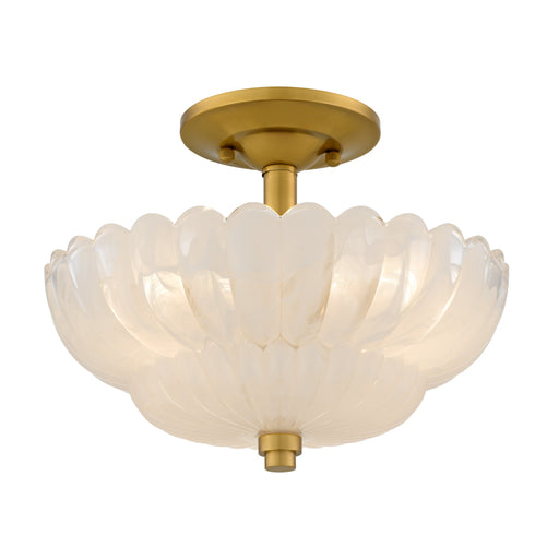 Whitecap Three Light Semi-Flush Mount Brushed Gold