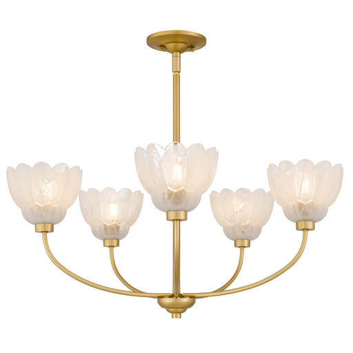 Whitecap Five Light Chandelier Brushed Gold