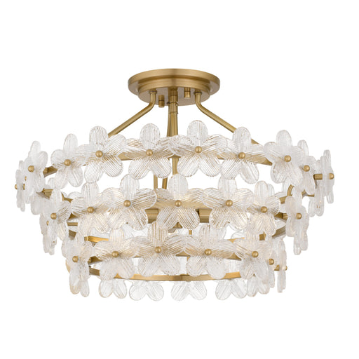Wright Four Light Semi-Flush Mount Brushed Gold
