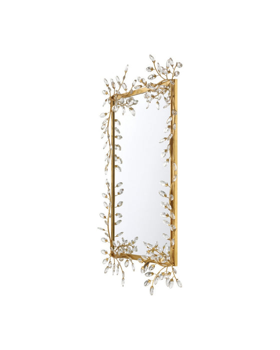 Currey and Company - 1000-0161 - Mirror - Forget-Me-Not - Clear/Chinois Gold Leaf