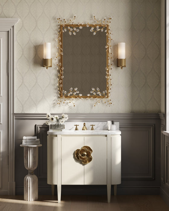 Currey and Company - 1000-0161 - Mirror - Forget-Me-Not - Clear/Chinois Gold Leaf