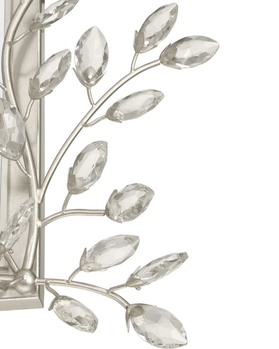 Currey and Company - 1000-0162 - Mirror - Forget-Me-Not - Clear/Silver Leaf