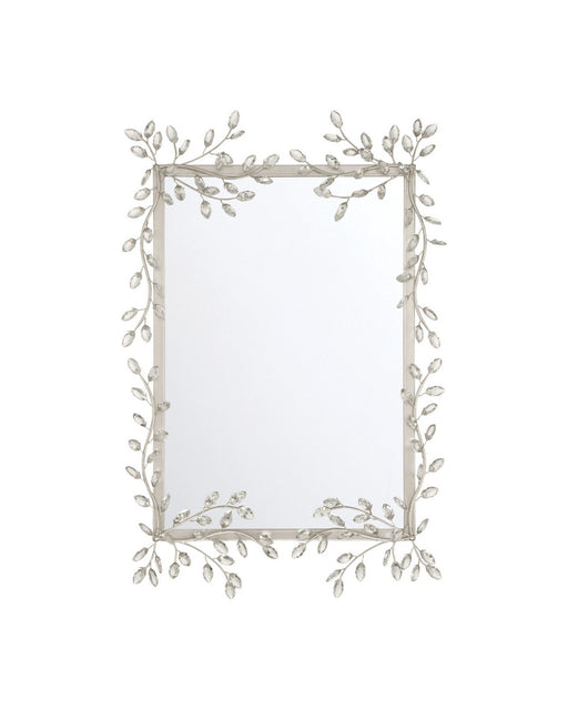 Currey and Company - 1000-0162 - Mirror - Forget-Me-Not - Clear/Silver Leaf