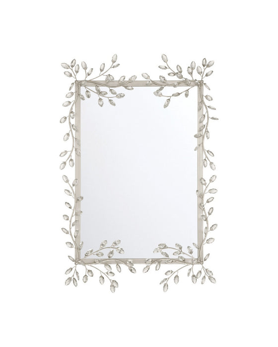 Currey and Company - 1000-0162 - Mirror - Forget-Me-Not - Clear/Silver Leaf